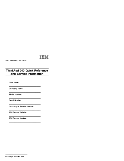 IBM ThinkPad 240s IBM ThinkPad 240s service manual